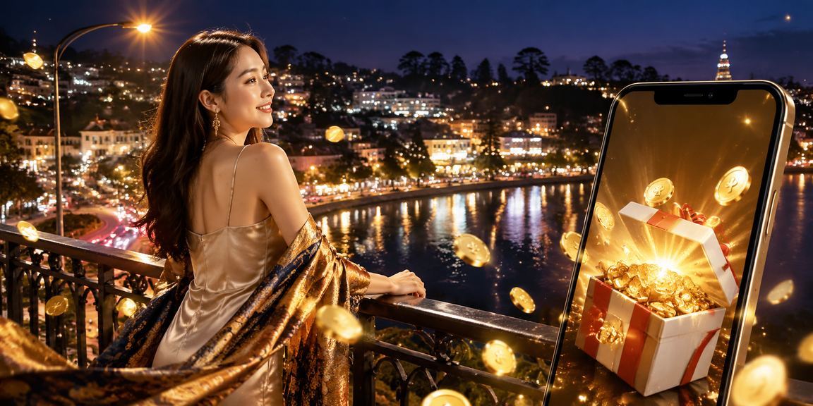 Người dùng tại Đà Lạt xem giao dịch trên điện thoại trong không gian giải trí